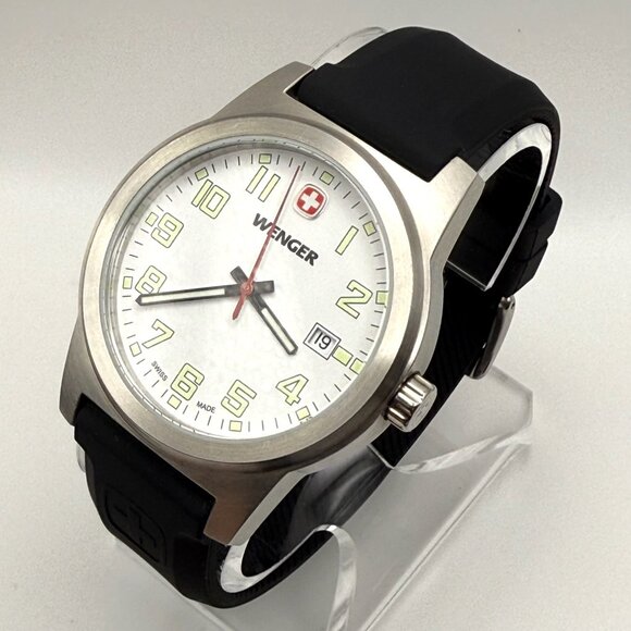 Wenger Swiss Military Field 2014 Round Mens 100M 41mm Watch Working - Picture 4 of 8